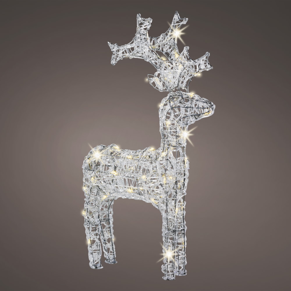 116cm - LED Outdoor Christmas Deer Acrylic - Warm White