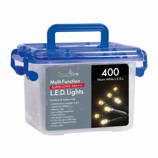 400 Warm White LED Multi Function Christmas Lights with Timer