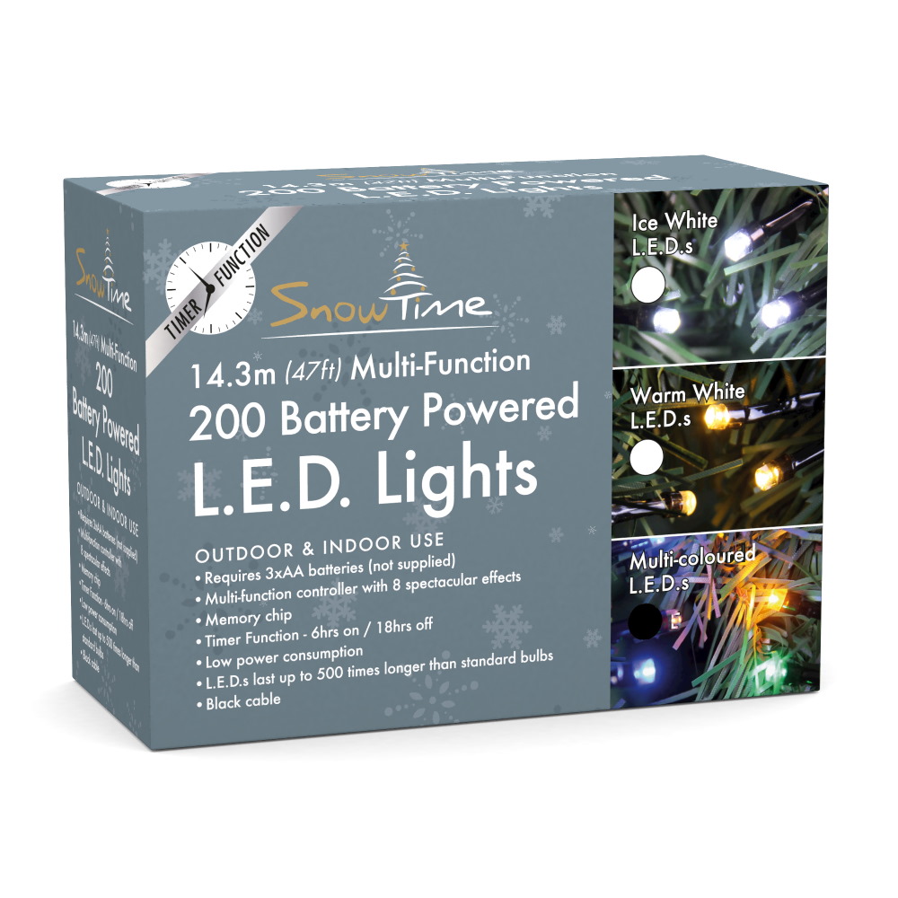 200 Multi-Colour LED Chasing Lights (Battery Operated)