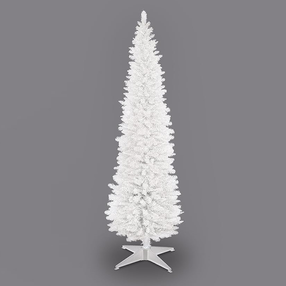7ft (210cm) White Pencil Pine Artificial Christmas Tree with 401 Tips