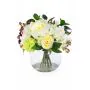 30cm Hydrangea & Peony in Vase - White