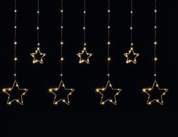 Star Curtain Christmas Lights with 150 Warm White LEDs