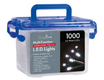 1000 Ice White LED Multi-Function Lights with Timer
