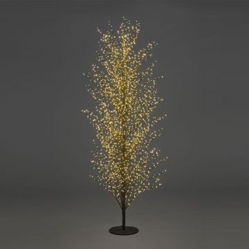 6ft (180cm) Black Twig Tree with 2,000 All Round Sculpt Warm White LEDs