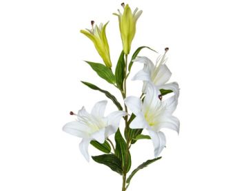 100cm SF Lily Spray - White 