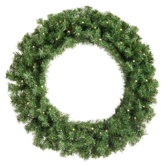 100cm Bo Prelit Green Christmas Wreath - 100 Lights main product photo
