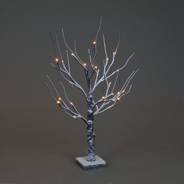 2ft (60cm) Battery Operated Brown Snowy Twig Tree with 24 Warm White LEDs main product photo