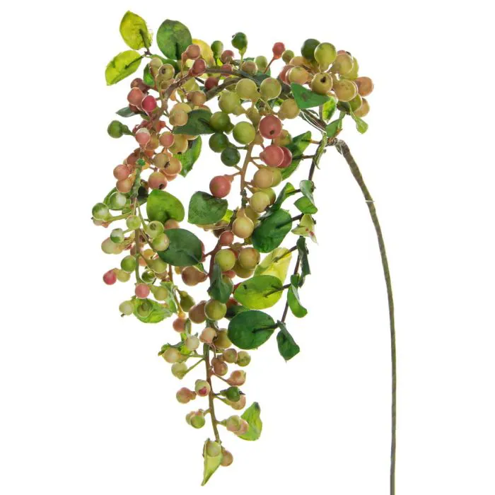 55cm Hanging Berry Spray Foliage - Green