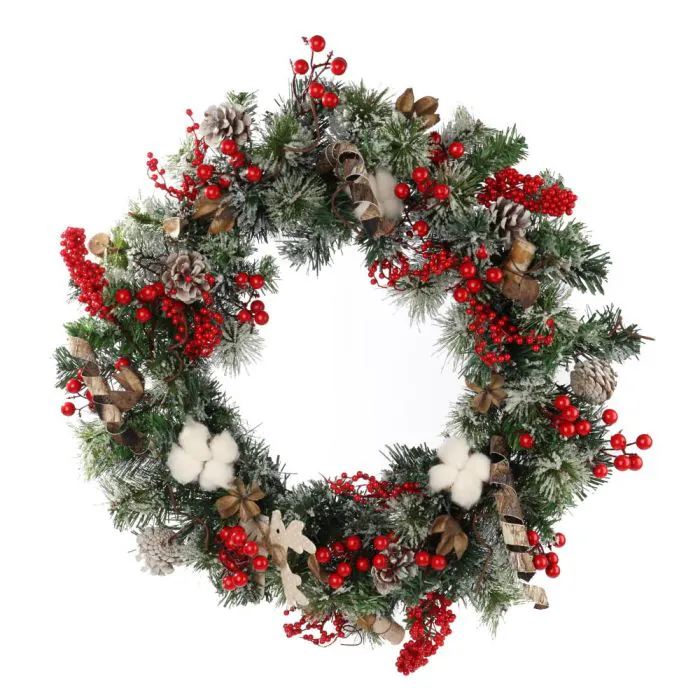 20" (50cm) Wreath with Berries and Deer 