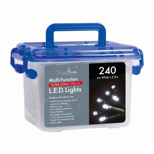240 Ice White LED Multi-Function Lights with Timer
