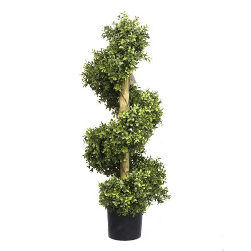 3ft (90cm) Artificial Boxwood Spiral Topiary (UV Protected)