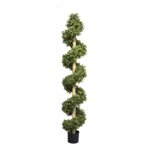 6ft (180cm) Artificial Boxwood Spiral Topiary (UV Protected)