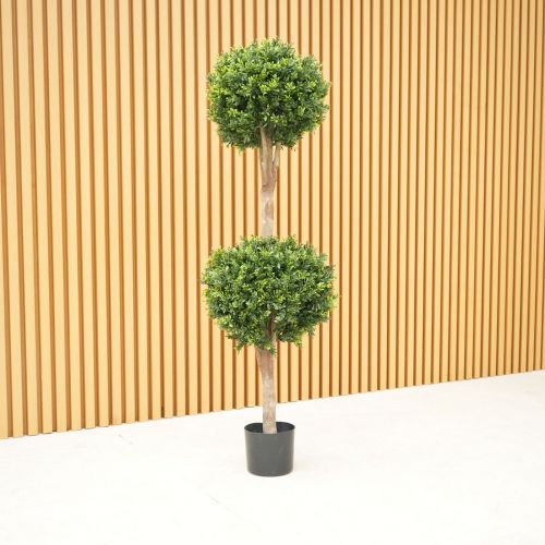 4.5ft (140cm) Artificial Double Ball Boxwood Tree (UV Protected)