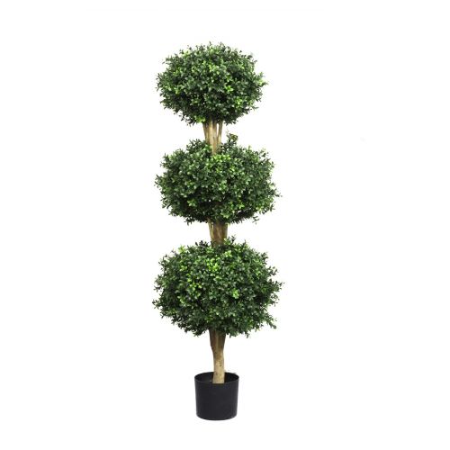 4.5ft (140cm) Artificial Triple Ball Boxwood Tree (UV Protected)