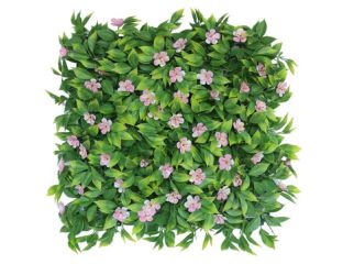 Outdoor Living Jasmine Pink flower and Leaf Wall Panel 50cm x 50cm (UV Resistant)
