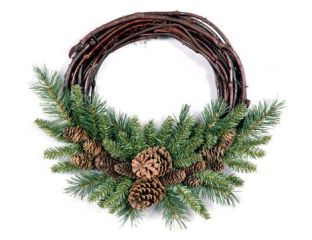 10" Pine Cone Grapevine Wreath