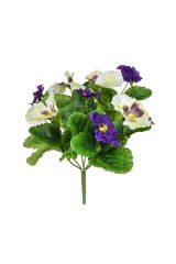 28cm Flowering Pansy Mix Bush - Purple & White
