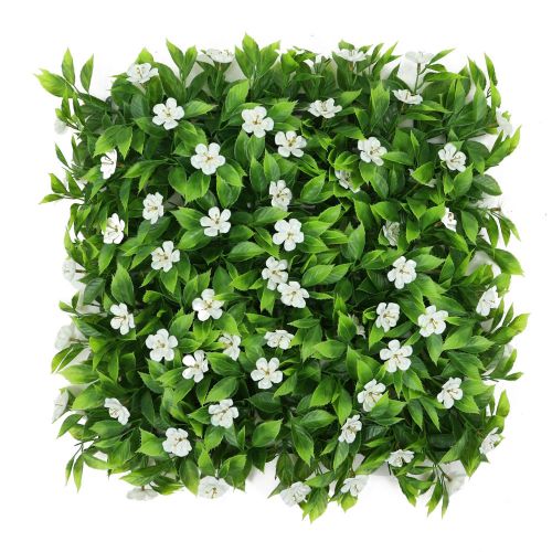 Jasmine Cream Flower and Leaf Wall Panel 50cm x 50cm 4 Pack (UV Resistant)