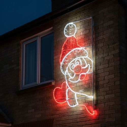 180cm x 90cm Waving Santa Rope Light Silhouette