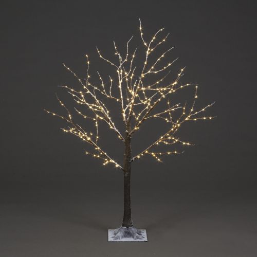 3ft (90cm) Copper Wire Frosted Brown Twig Tree with 200 Warm White LEDs