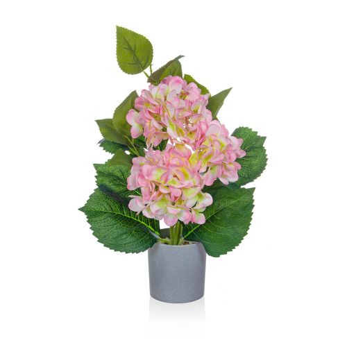 45cm Hydrangea Pink in Grey Pot