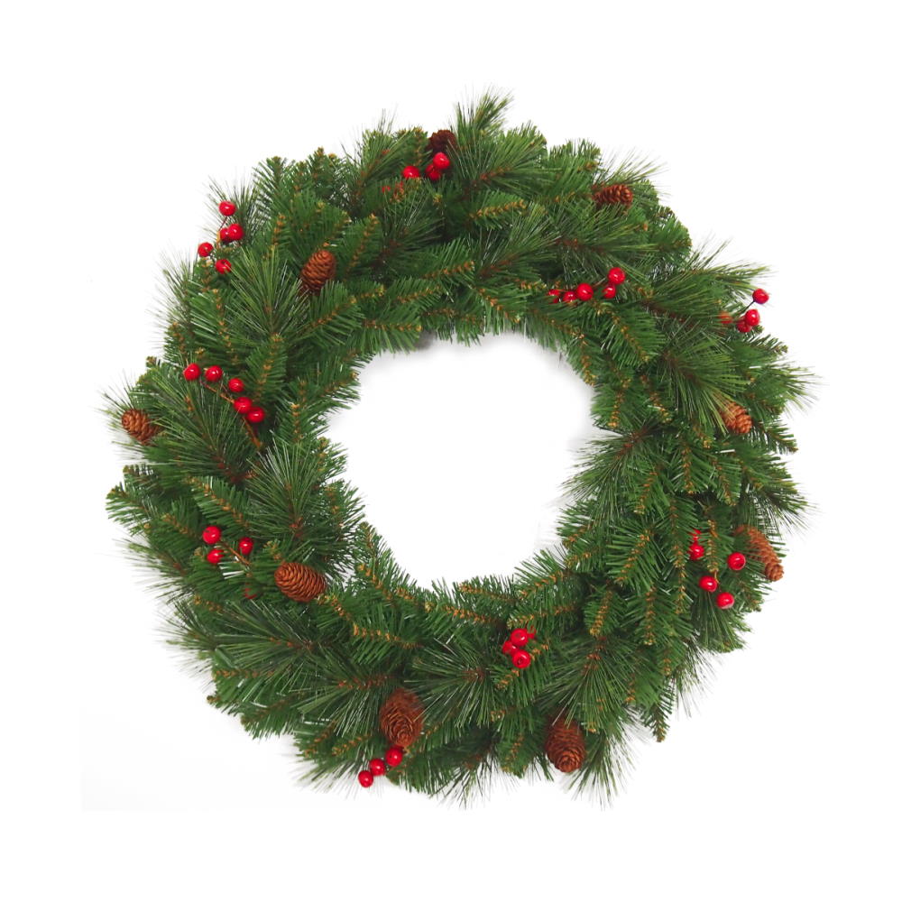 24" (60cm) Everyday Collection Wreath with Cones & Berries