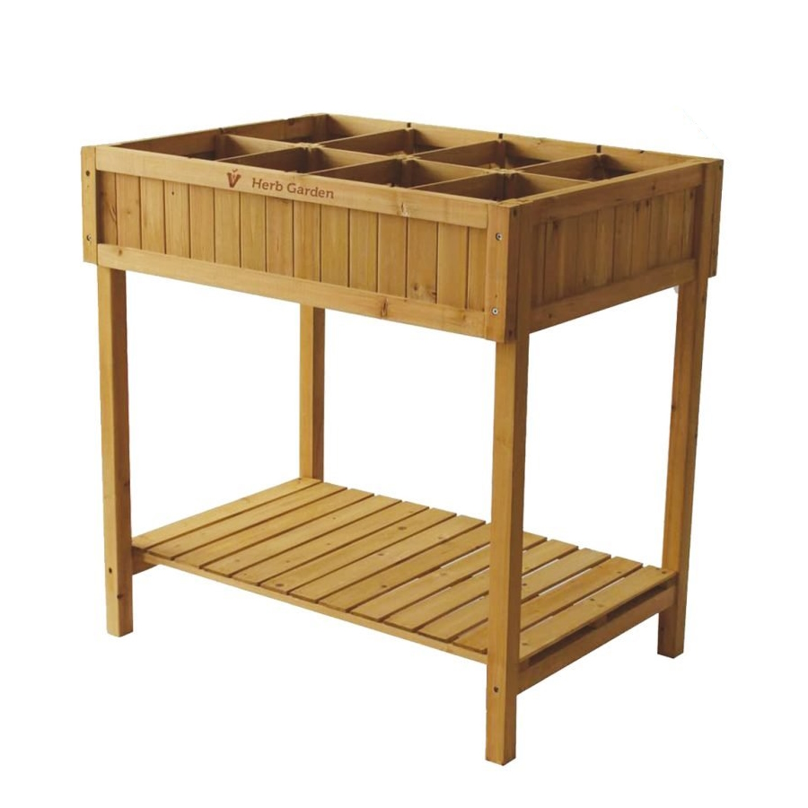 Sprouting Wooden Raised Herb Garden Planter