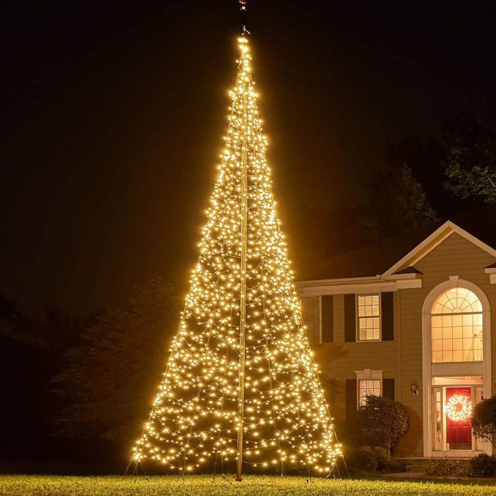 600cm (20ft) Fairybell Tree with Aluminium Pole - 2000LEDs - Warm White