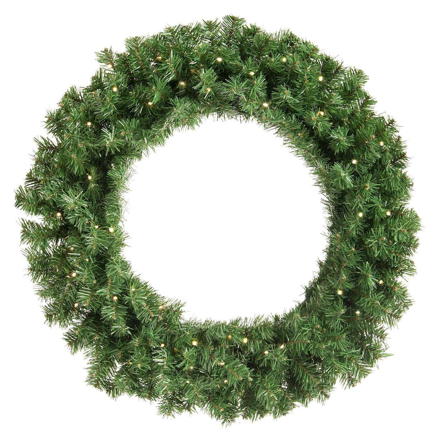 80cm Bo Prelit Green Christmas Wreath - 80 Lights