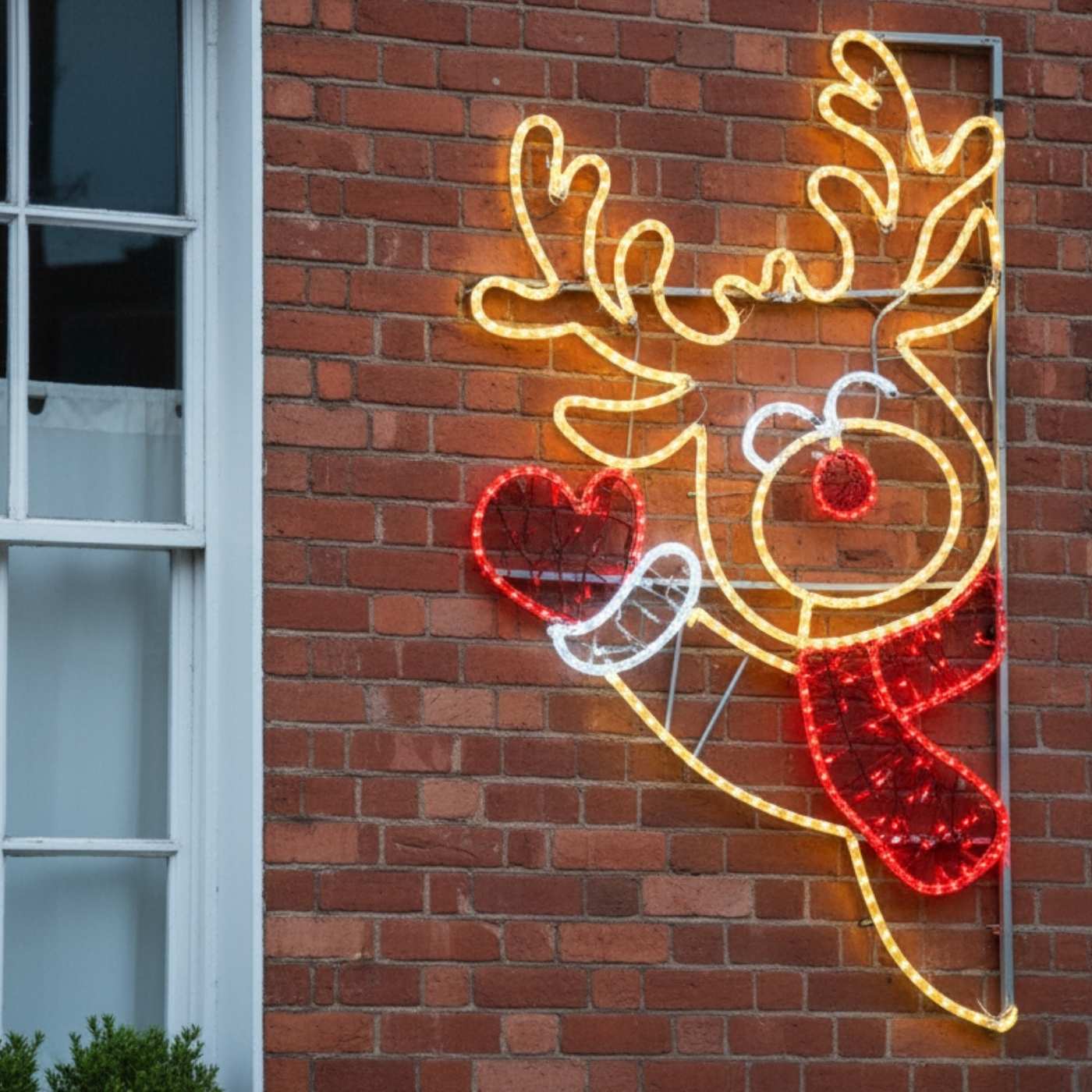 180cm x 90cm Waving Reindeer Rope Light Silhouette