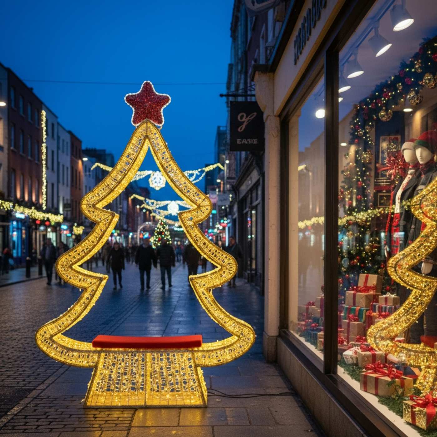 180cm x 255cm Lit Xmas Tree Photo Opportunity