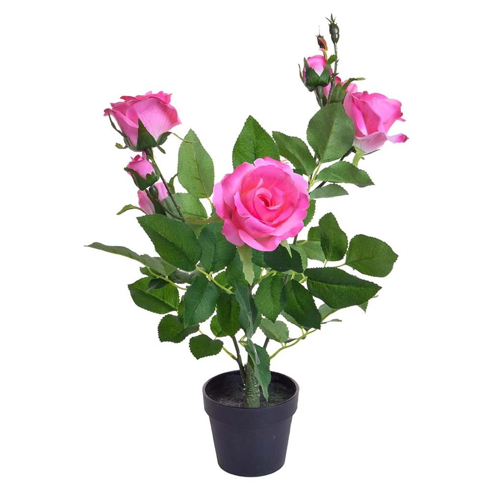 35cm Rose in Pot - Pink