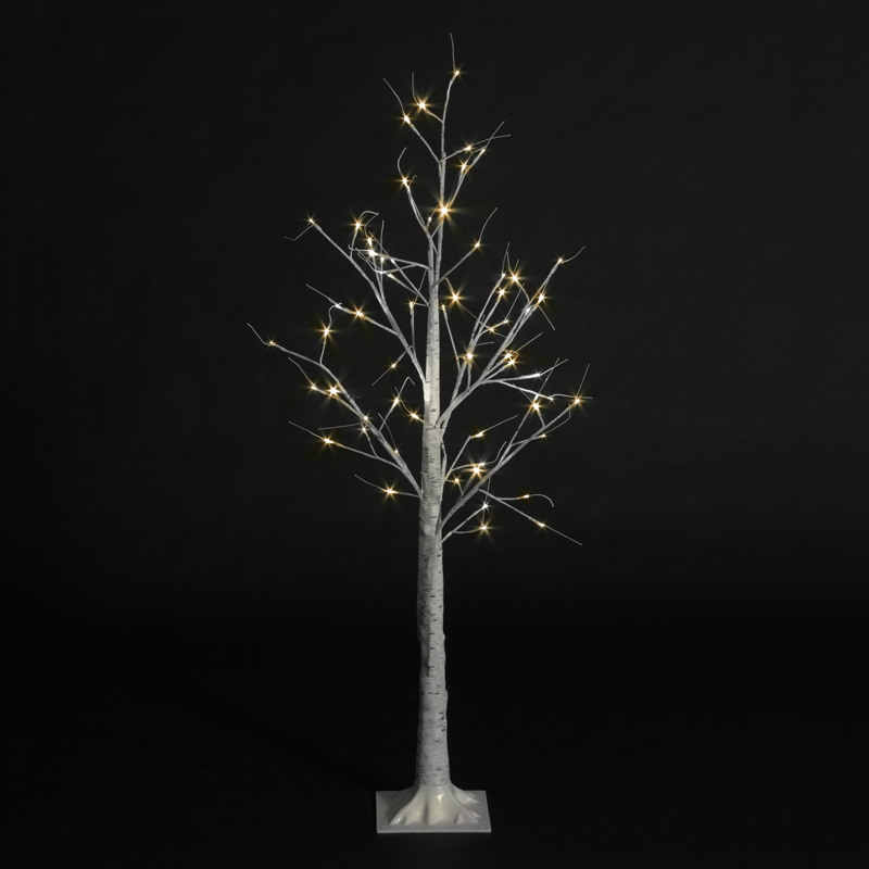 5ft (1.5m) Birch Tree with 64 Warm White LED Lights