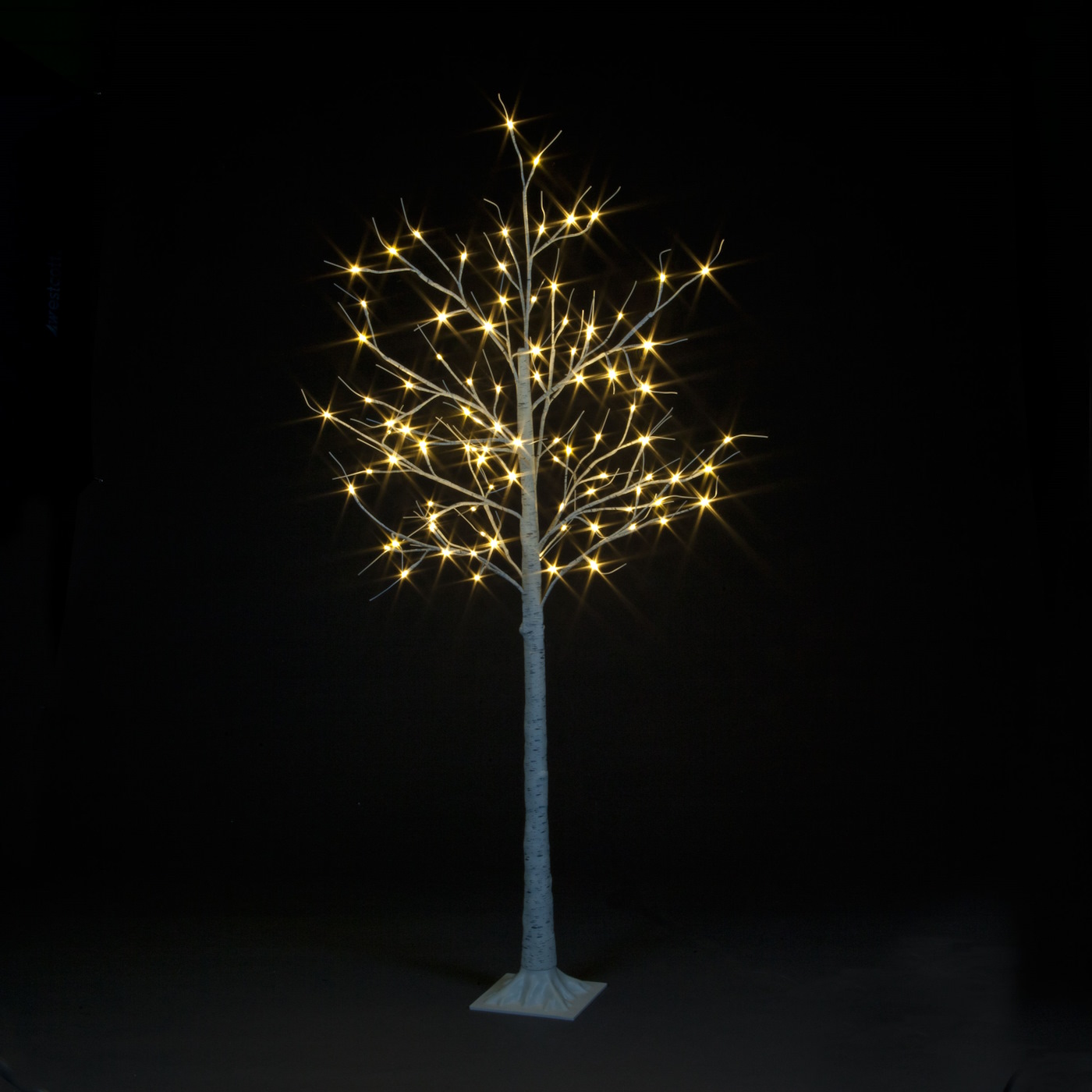 6ft (1.8m) Birch Tree with 96 Warm White LEDs Including 24 Flash Bulbs
