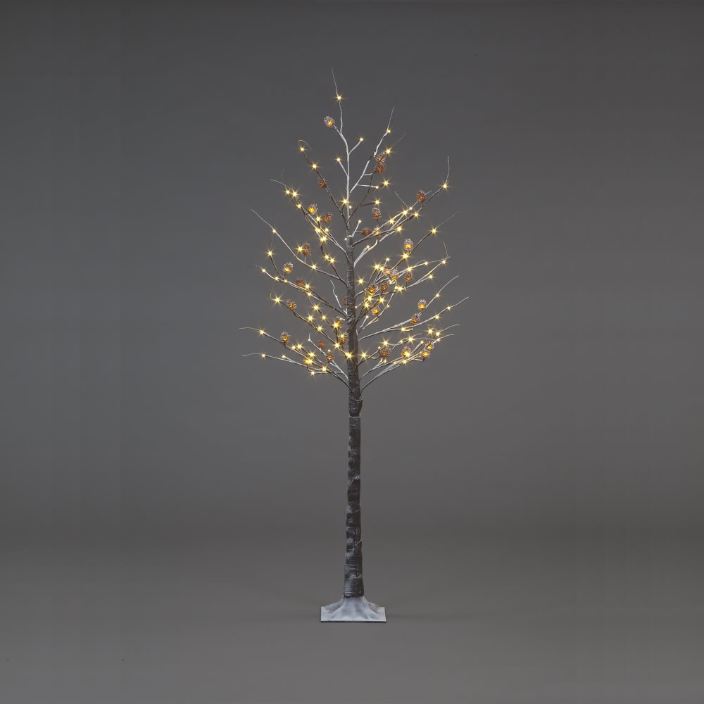 6ft (1.8m) Brown Snow Tree with LEDs