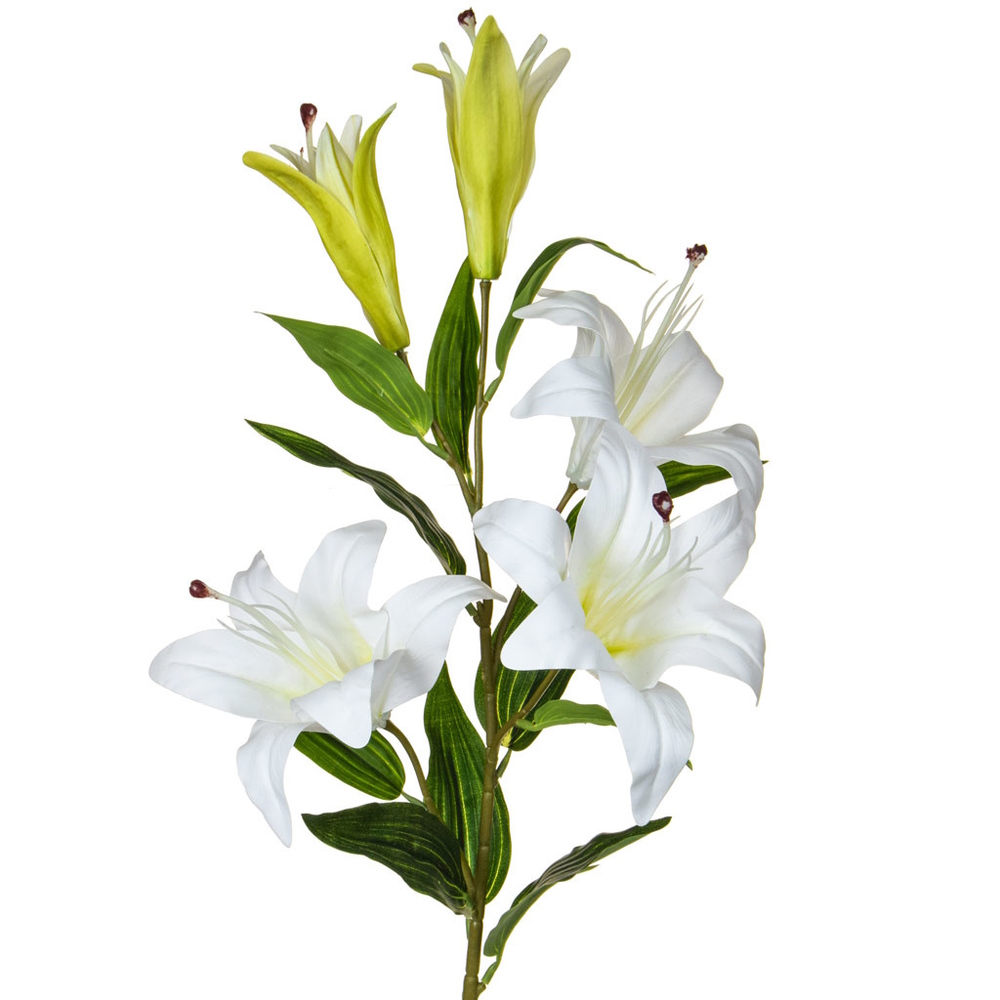 100cm SF Lily Spray - White