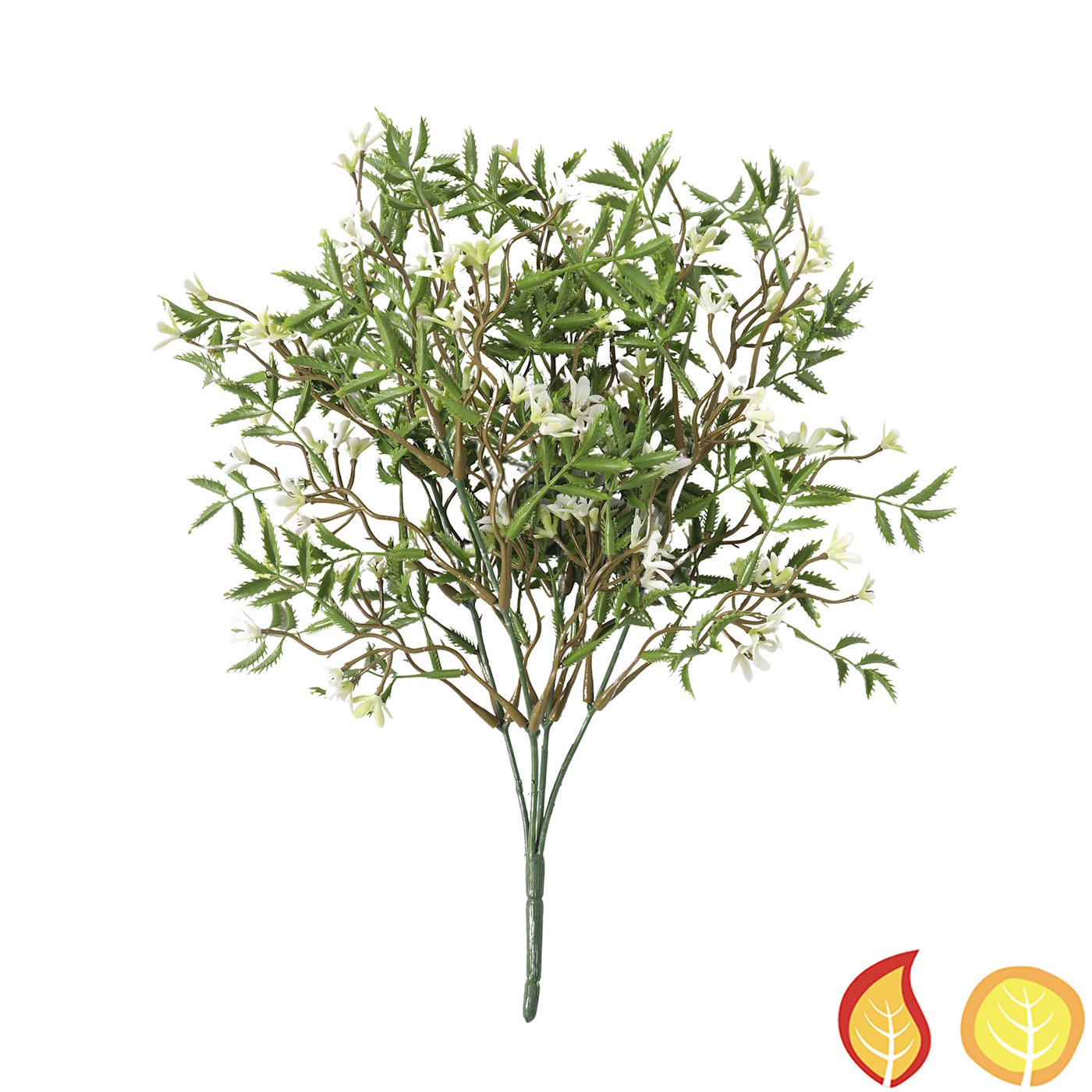 37cm Plants Bush with White Flowers (Fire Resistant & UV Protected)