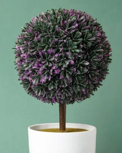 Round potted artificial plant